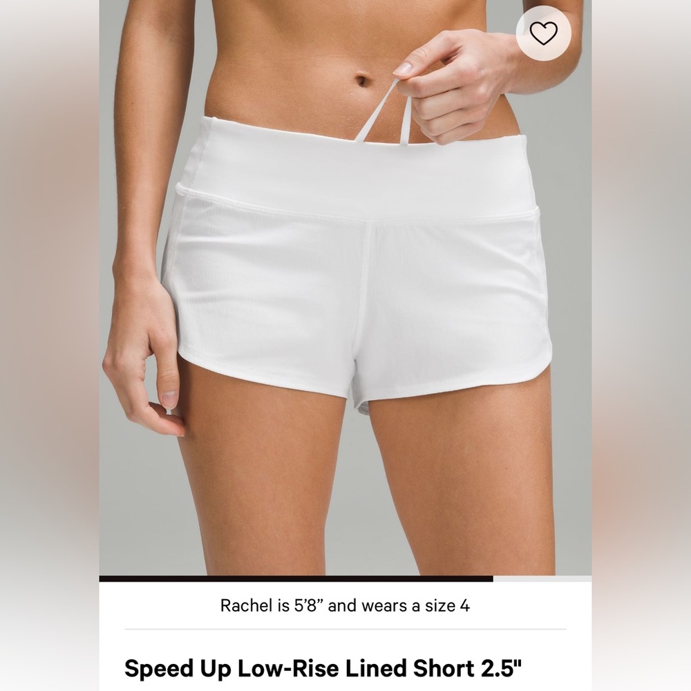 Lululemon Speed Up Low Rise Shorts size 4